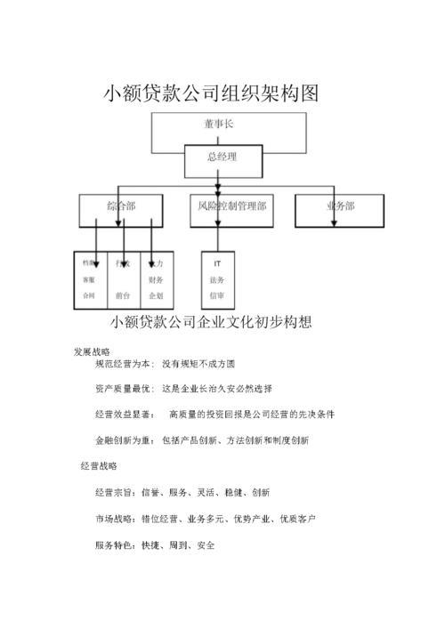 组建小额贷款公司方案